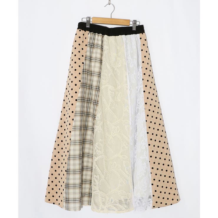 ドット×チェック×チュール×レース切替スカート | ScoLar | 詳細画像15 