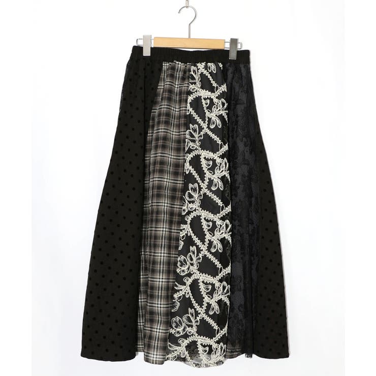 ドット×チェック×チュール×レース切替スカート | ScoLar | 詳細画像17 