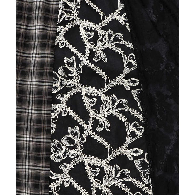 ドット×チェック×チュール×レース切替スカート | ScoLar | 詳細画像18 