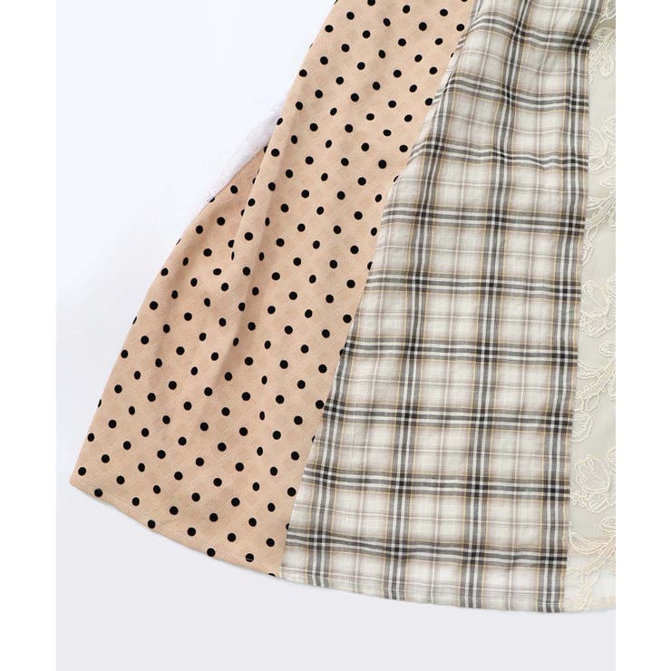 ドット×チェック×チュール×レース切替スカート | ScoLar | 詳細画像20 