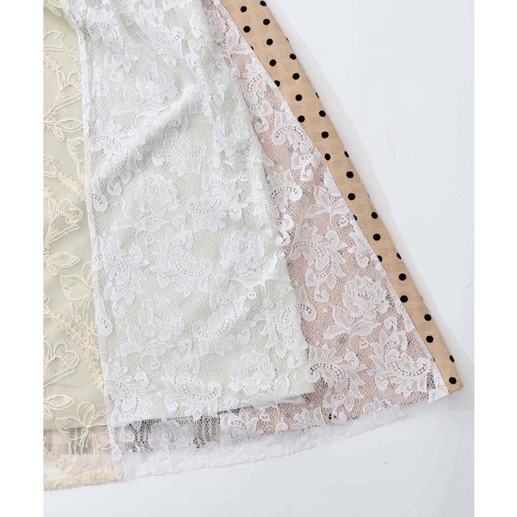 ドット×チェック×チュール×レース切替スカート | ScoLar | 詳細画像21 