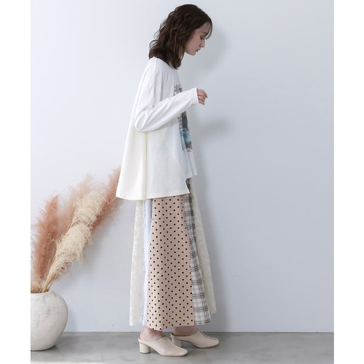 ドット×チェック×チュール×レース切替スカート | ScoLar | 詳細画像12 