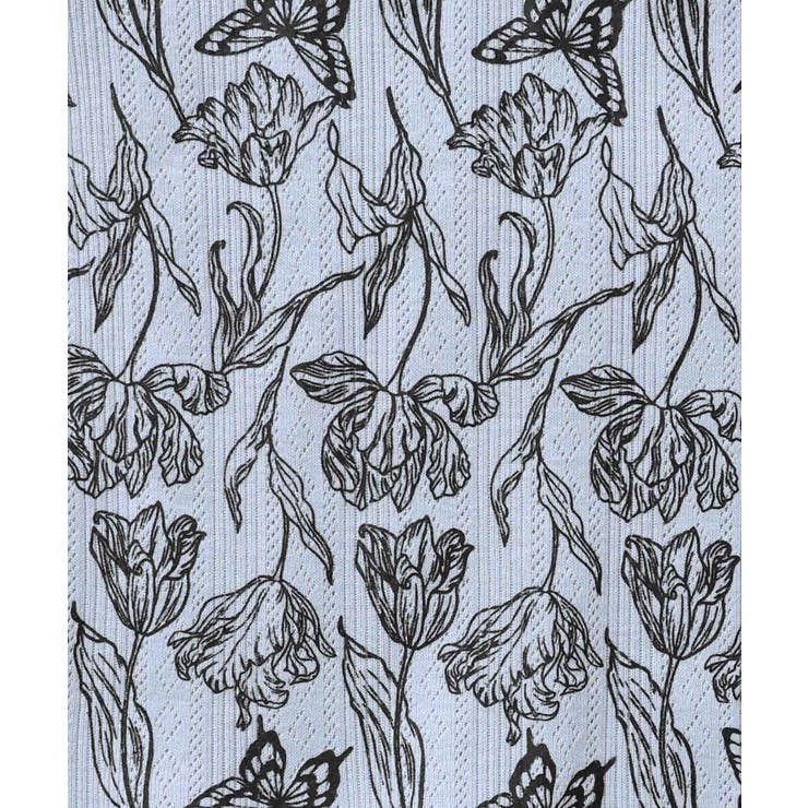 花蝶柄テレコ素材メロウ入りパンツ | ScoLar | 詳細画像10 