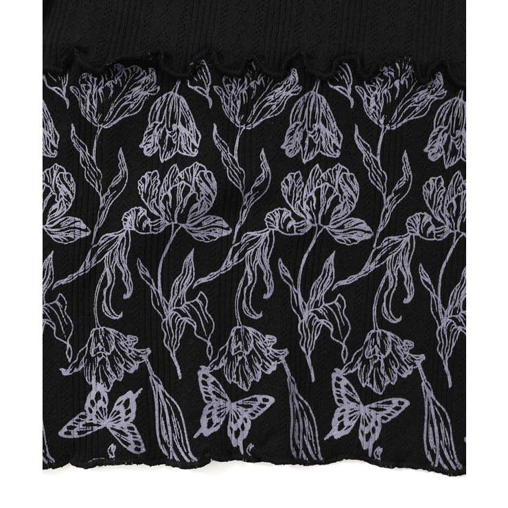 花蝶柄テレコ素材メロウ入りインナー | ScoLar | 詳細画像11 