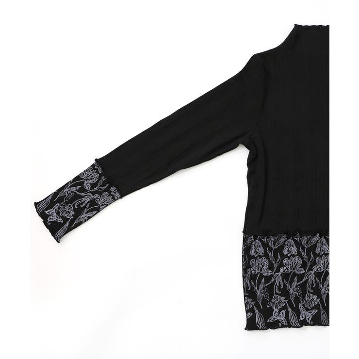 花蝶柄テレコ素材メロウ入りインナー | ScoLar | 詳細画像14 