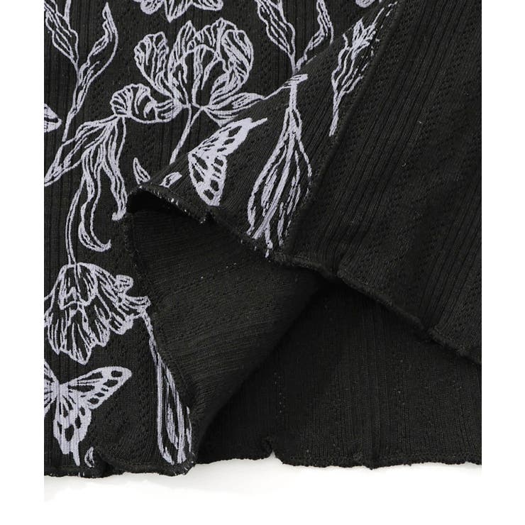 花蝶柄テレコ素材メロウ入りインナー | ScoLar | 詳細画像17 