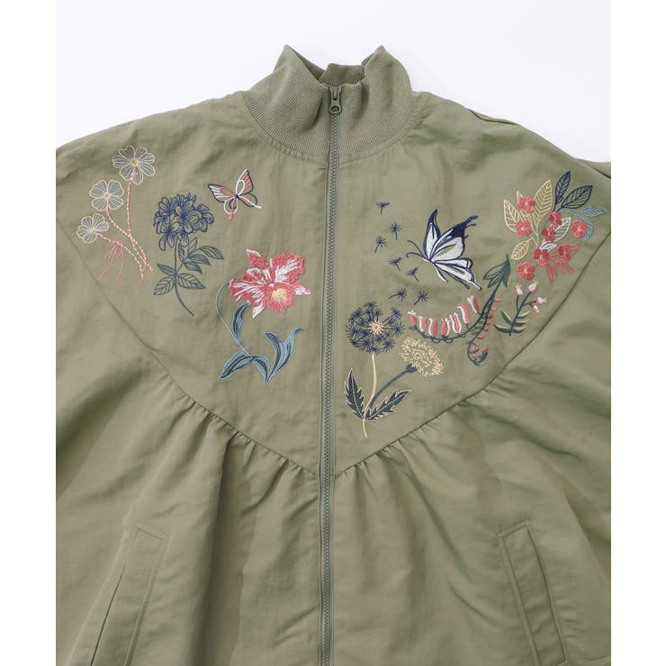 リボン×花刺繍ドルマンスリーブブルゾン | ScoLar | 詳細画像16 