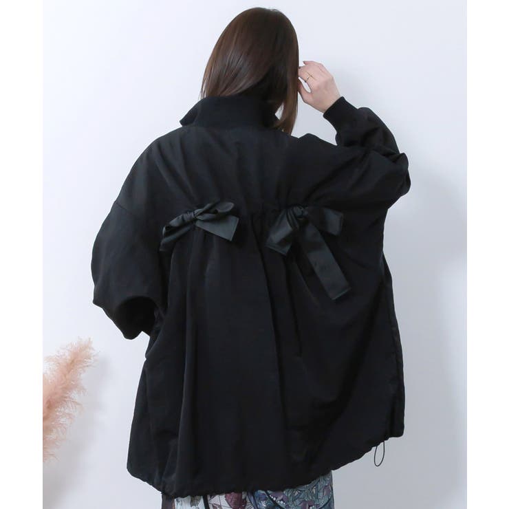 リボン×花刺繍ドルマンスリーブブルゾン | ScoLar | 詳細画像4 