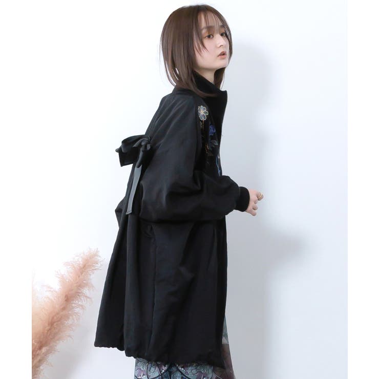 リボン×花刺繍ドルマンスリーブブルゾン | ScoLar | 詳細画像5 