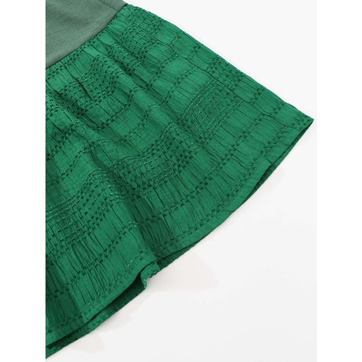 花蝶刺繍シャーリング生地ティアード風ワンピース | ScoLar | 詳細画像18 