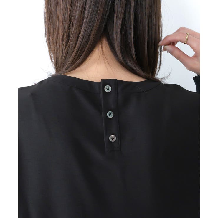 花蝶刺繍シャーリング生地ティアード風ワンピース | ScoLar | 詳細画像9 