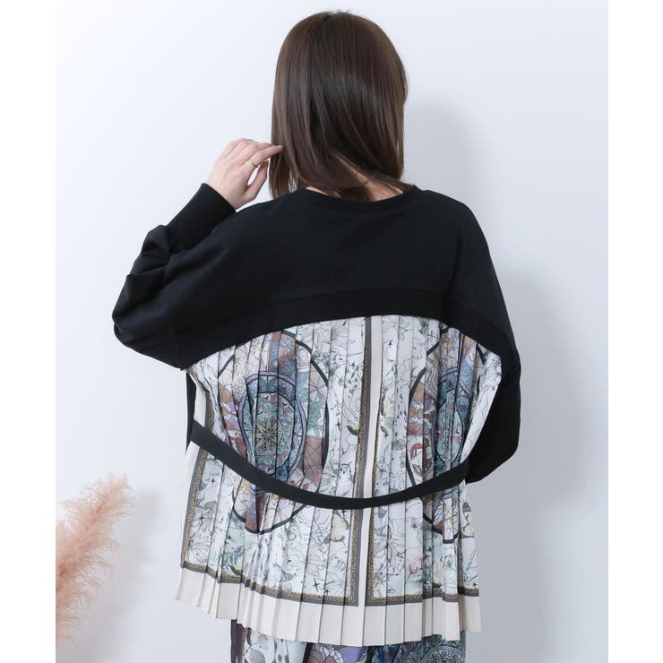 星座×ステンドグラス柄プリーツ切替プルオーバー | ScoLar | 詳細画像1 