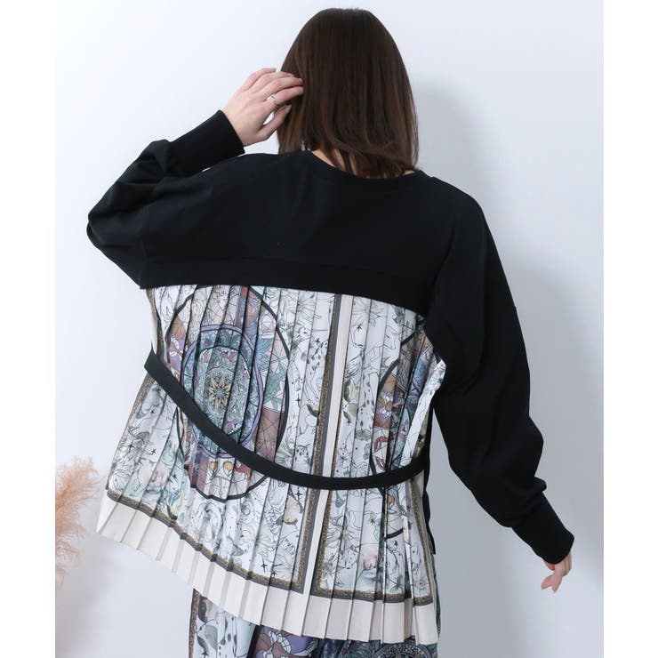 星座×ステンドグラス柄プリーツ切替プルオーバー | ScoLar | 詳細画像4 