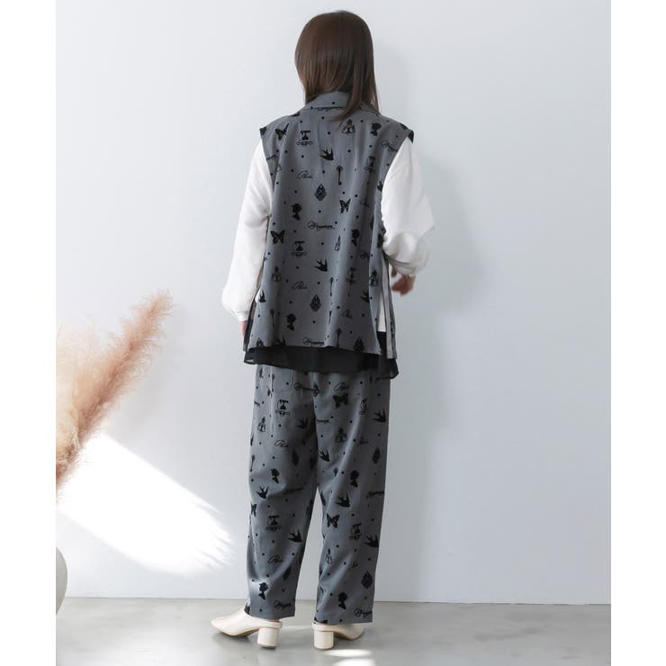 アンティーク調フロッキープリントパンツ | ScoLar | 詳細画像4 