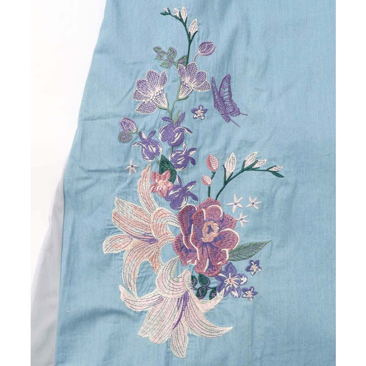 チュール重ね花刺繍ロングコート | ScoLar | 詳細画像21 