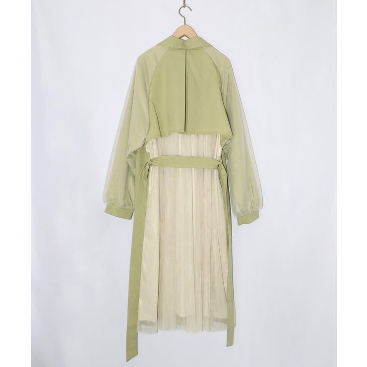 チュール重ね花刺繍ロングコート | ScoLar | 詳細画像23 