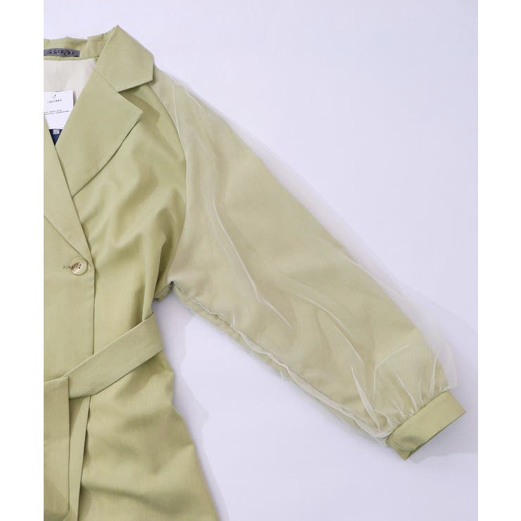 チュール重ね花刺繍ロングコート | ScoLar | 詳細画像26 