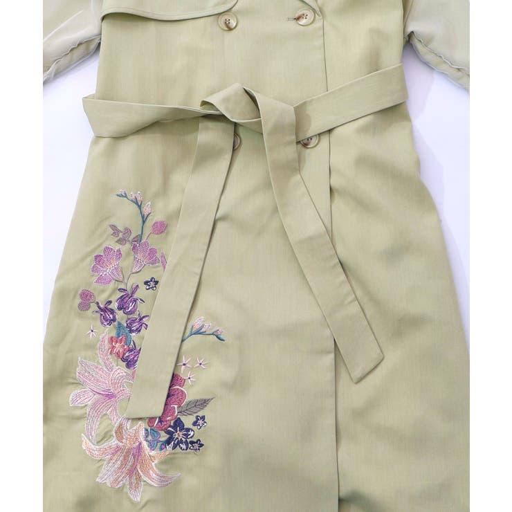 チュール重ね花刺繍ロングコート | ScoLar | 詳細画像27 