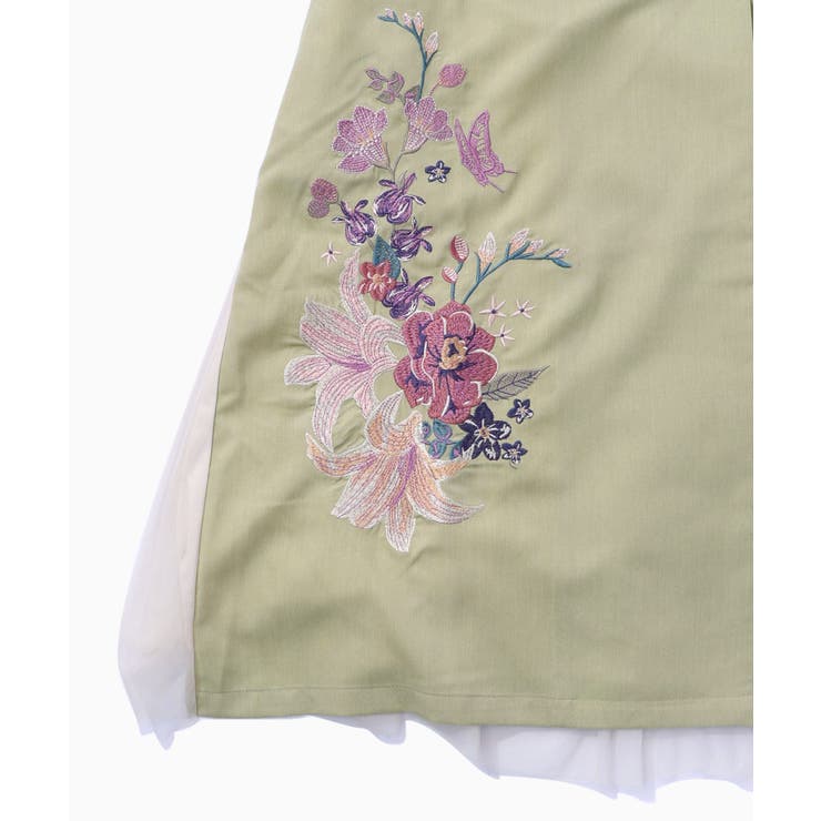 チュール重ね花刺繍ロングコート | ScoLar | 詳細画像29 