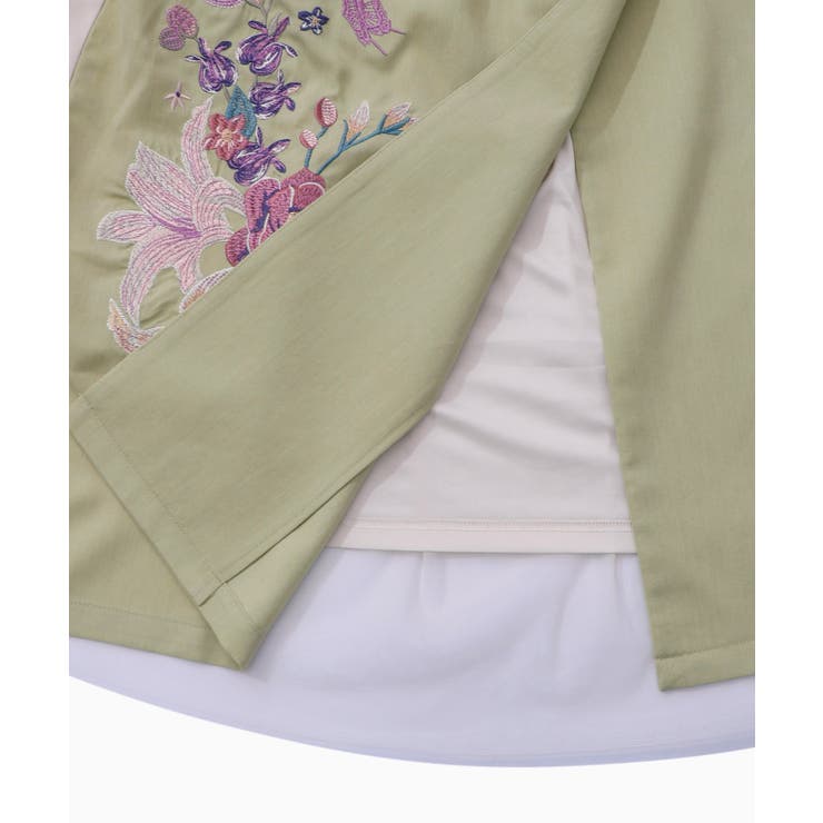 チュール重ね花刺繍ロングコート | ScoLar | 詳細画像30 