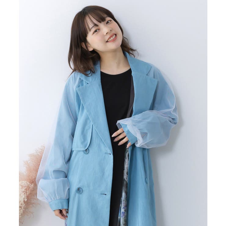 チュール重ね花刺繍ロングコート | ScoLar | 詳細画像11 