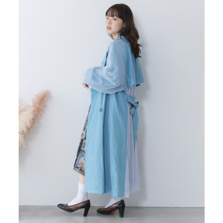 チュール重ね花刺繍ロングコート | ScoLar | 詳細画像12 