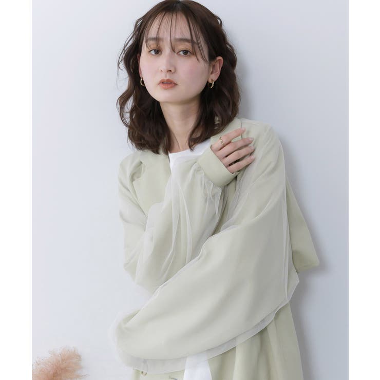 チュール重ね花刺繍ロングコート | ScoLar | 詳細画像8 