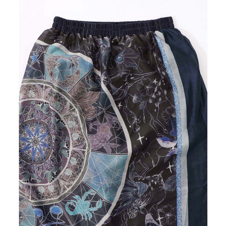 星座ステンドグラス柄シアー×ボドレー素材パンツ | ScoLar | 詳細画像13 