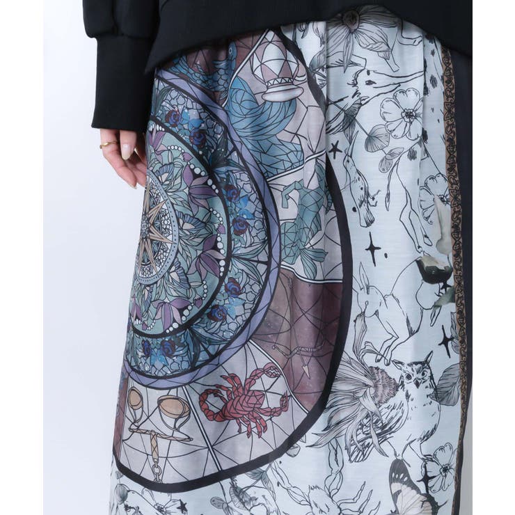 星座ステンドグラス柄シアー×ボドレー素材パンツ | ScoLar | 詳細画像7 