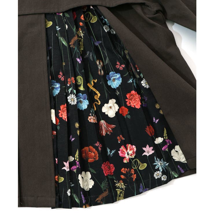 クラシカル柄プリーツ×ツイルトレンチ風コート | ScoLar | 詳細画像11 