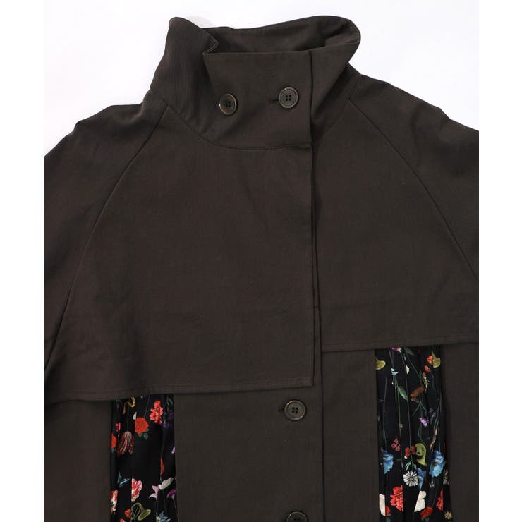 クラシカル柄プリーツ×ツイルトレンチ風コート | ScoLar | 詳細画像15 