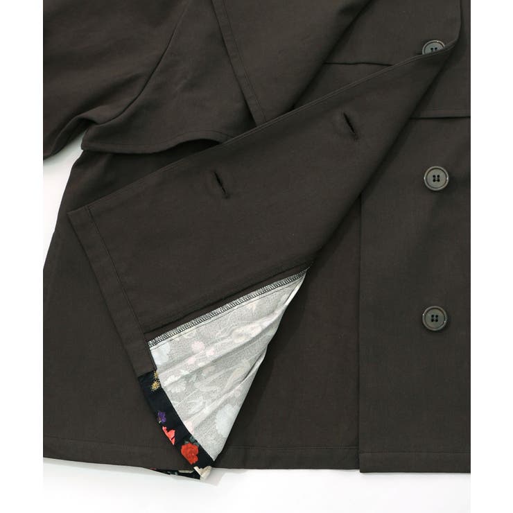 クラシカル柄プリーツ×ツイルトレンチ風コート | ScoLar | 詳細画像19 