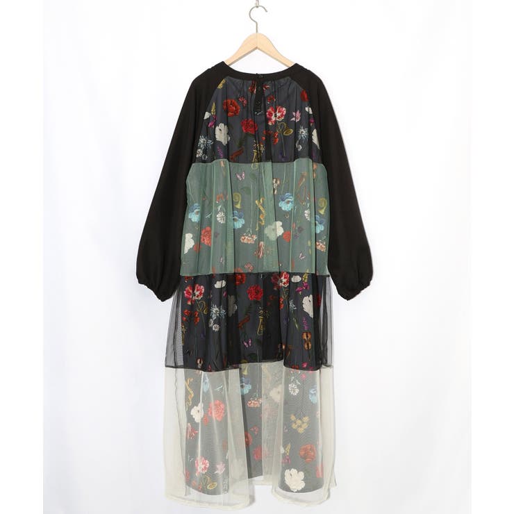 クラシカル花柄チュール重ねワンピース | ScoLar | 詳細画像12 