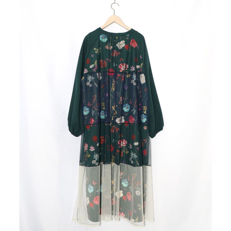 クラシカル花柄チュール重ねワンピース | ScoLar | 詳細画像14 