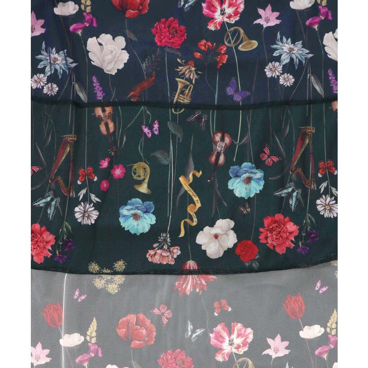 クラシカル花柄チュール重ねワンピース | ScoLar | 詳細画像15 