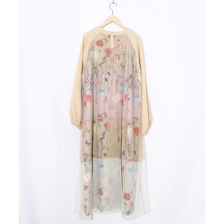 クラシカル花柄チュール重ねワンピース | ScoLar | 詳細画像16 