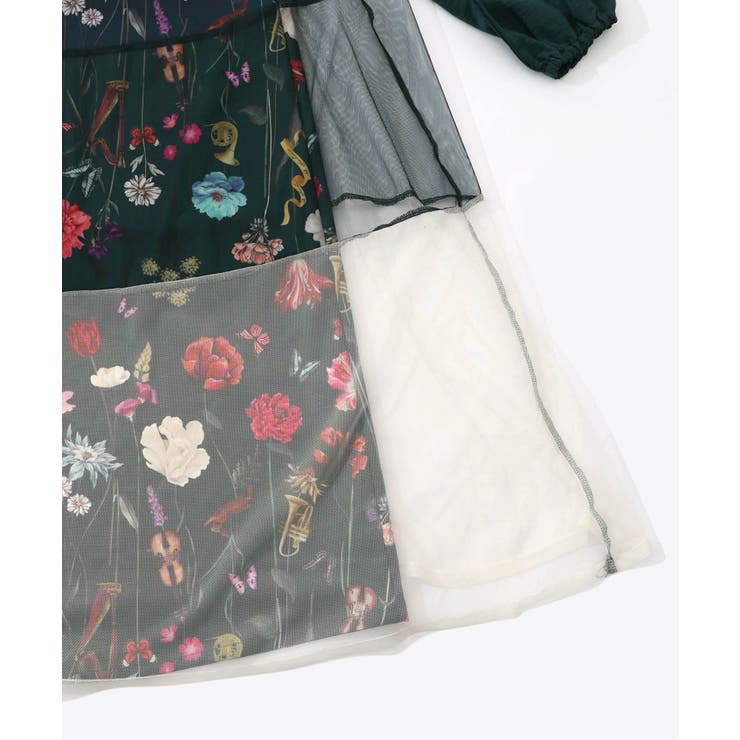 クラシカル花柄チュール重ねワンピース | ScoLar | 詳細画像20 