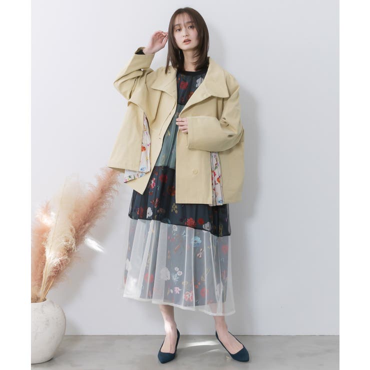 クラシカル花柄チュール重ねワンピース | ScoLar | 詳細画像10 