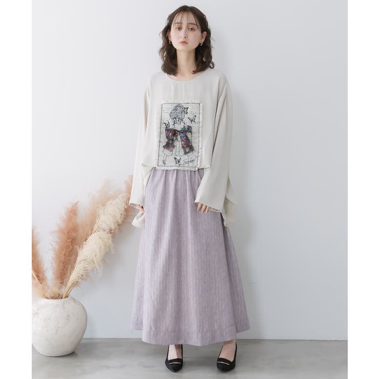 ラメツイード女の子アップリケプルオーバー | ScoLar | 詳細画像1 