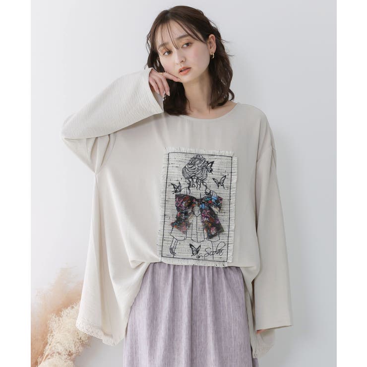 ラメツイード女の子アップリケプルオーバー | ScoLar | 詳細画像2 