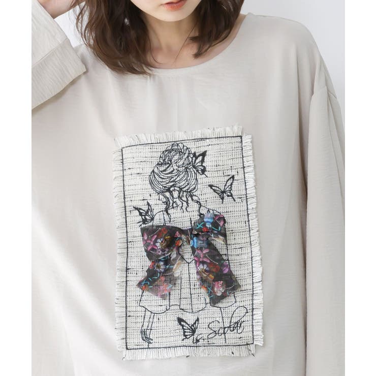 ラメツイード女の子アップリケプルオーバー | ScoLar | 詳細画像7 