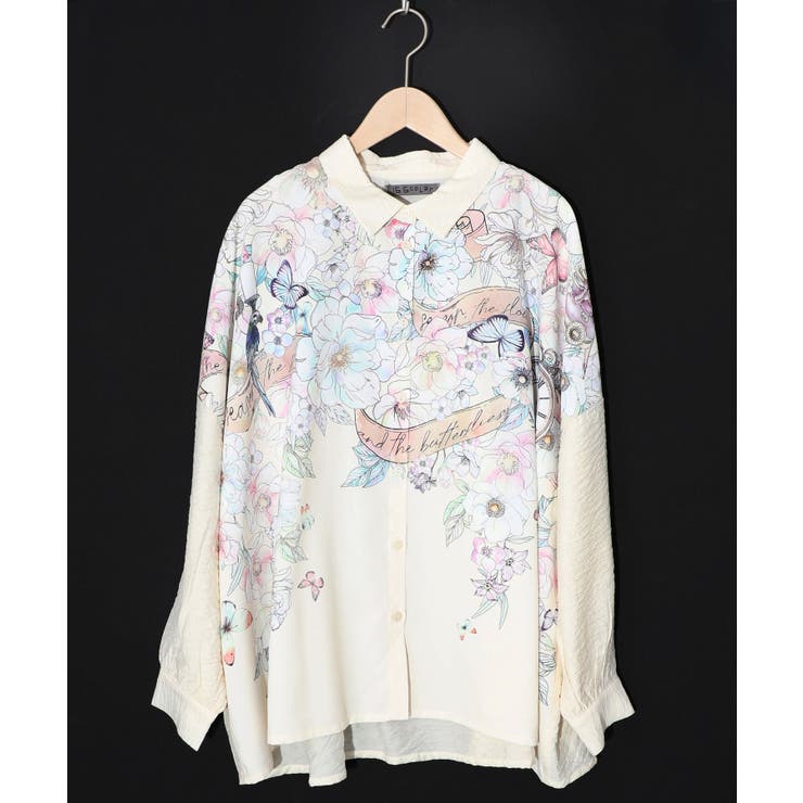 アイボリー | 花柄布帛シャツ | ScoLar