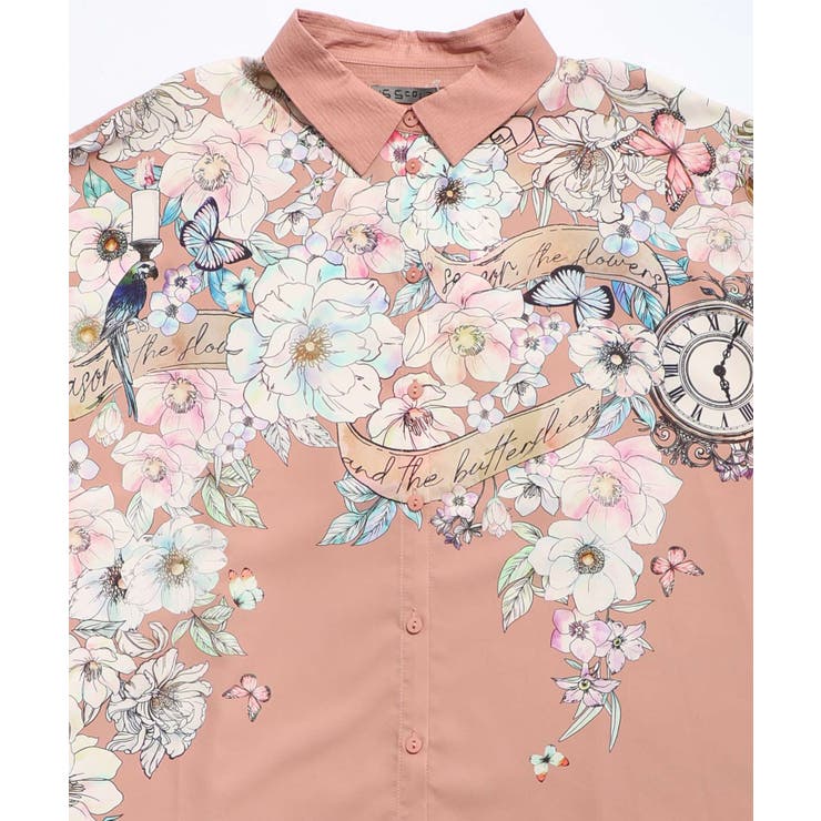 花柄布帛シャツ | ScoLar | 詳細画像14 