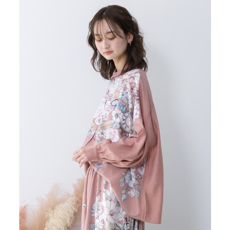 花柄布帛シャツ | ScoLar | 詳細画像4 