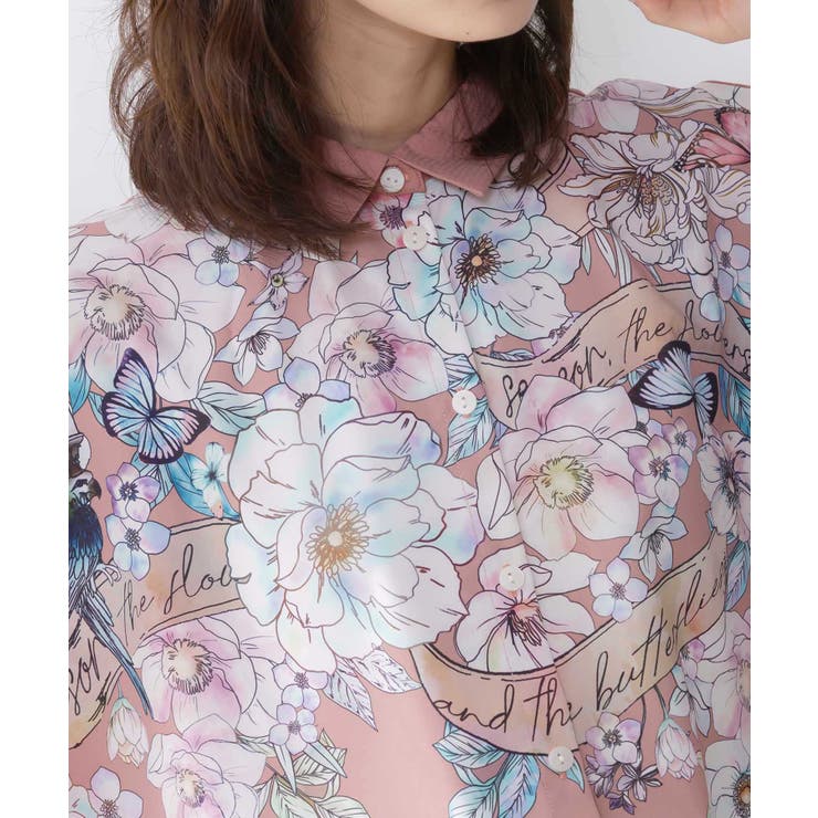 花柄布帛シャツ | ScoLar | 詳細画像7 