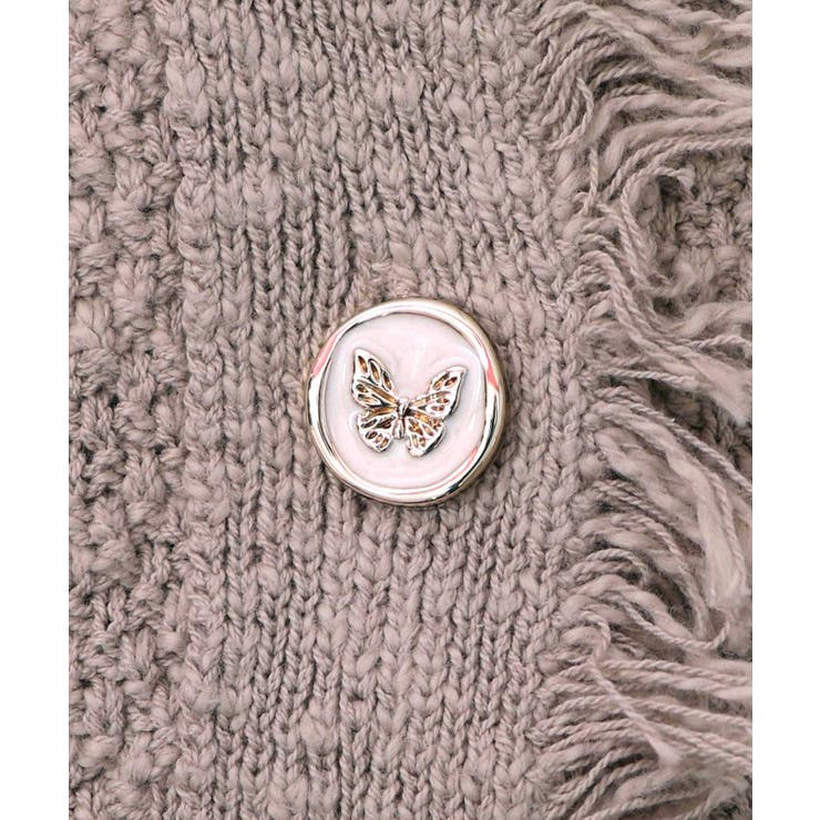 蝶刺繍×蝶ボタン付きニットカーディガン | ScoLar | 詳細画像15 