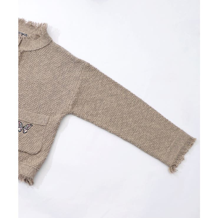 蝶刺繍×蝶ボタン付きニットカーディガン | ScoLar | 詳細画像16 