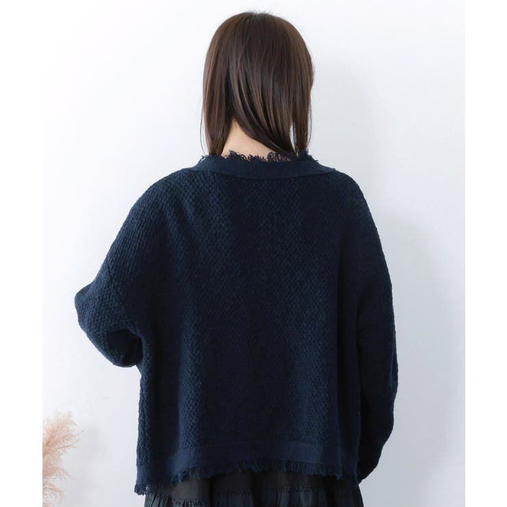 蝶刺繍×蝶ボタン付きニットカーディガン | ScoLar | 詳細画像4 