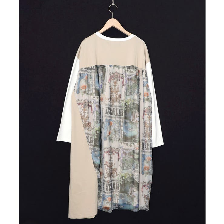 アンティークプリント柄切替ワンピース | ScoLar | 詳細画像10 