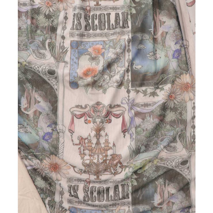 アンティークプリント柄切替ワンピース | ScoLar | 詳細画像11 